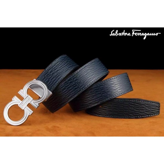 Ferragamo Special Edition Adjustable Leather Double Gancini Buckle Belt 003-SFM-T1279