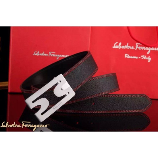 Ferragamo Special Edition Adjustable Leather Double Gancini Buckle Belt 004-SFM-T1278
