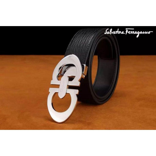 Ferragamo Special Edition Adjustable Leather Double Gancini Buckle Belt 006-SFM-T1276