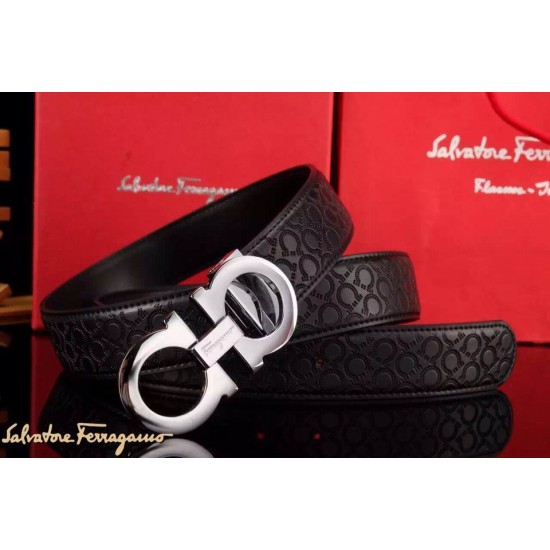 Ferragamo Special Edition Adjustable Leather Double Gancini Buckle Belt 008-SFM-T1274