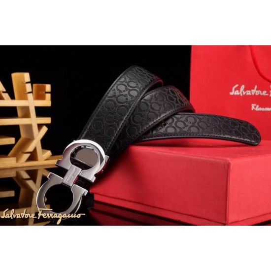 Ferragamo Special Edition Adjustable Leather Double Gancini Buckle Belt 010-SFM-T1272