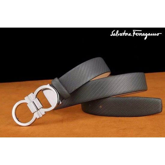 Ferragamo Special Edition Adjustable Leather Double Gancini Buckle Belt 011-SFM-T1271