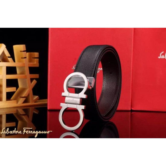 Ferragamo Special Edition Adjustable Leather Double Gancini Buckle Belt 012-SFM-T1270