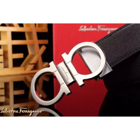 Ferragamo Special Edition Adjustable Leather Double Gancini Buckle Belt 012-SFM-T1270
