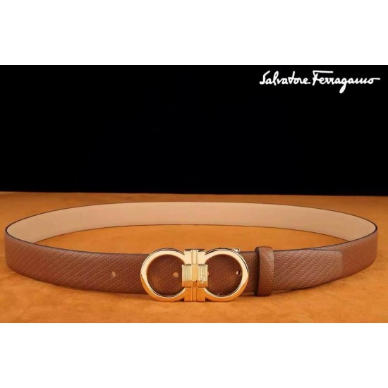 Ferragamo Special Edition Adjustable Leather Double Gancini Buckle Belt 013-SFM-T1269