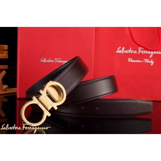 Ferragamo Special Edition Adjustable Leather Double Gancini Buckle Belt 014-SFM-T1268
