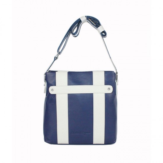 Ferragamo Blue Leather Small Messenger Bag-SFM-T2959