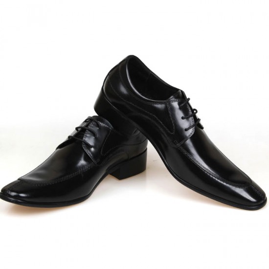 Ferragamo Aiden Patent Leather Lace-up Shoes Black-SFM-T2349