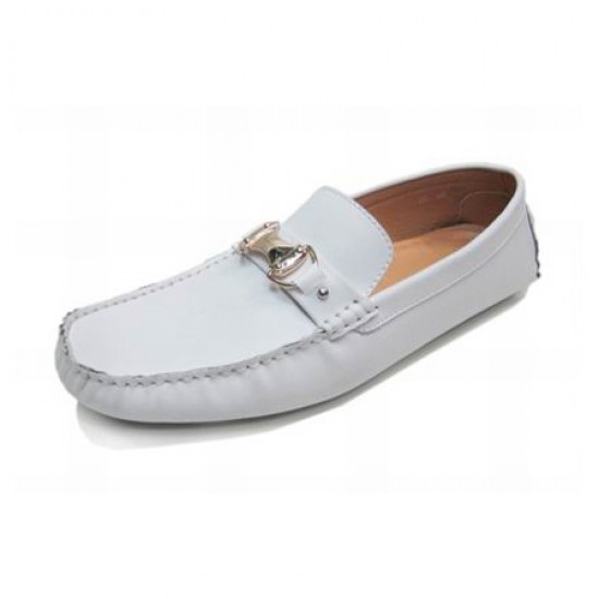 Ferragamo Magnifico Leather Casual Shoes White-SFM-T2415