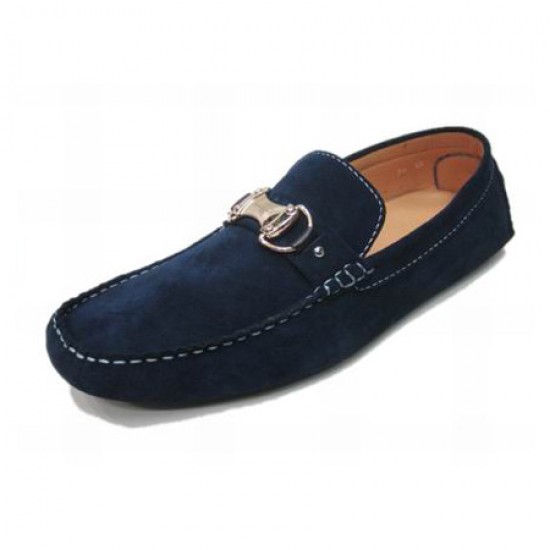 Ferragamo Magnifico Suede Casual Shoes Blue-SFM-T2413