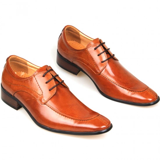Ferragamo Aiden Patent Leather Lace-up Shoes Brown-SFM-T2348