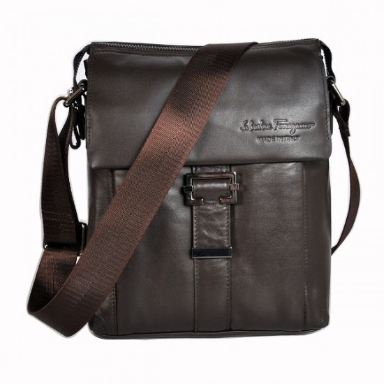 Ferragamo Leather Hickory Small Messenger Bag-SFM-T2963