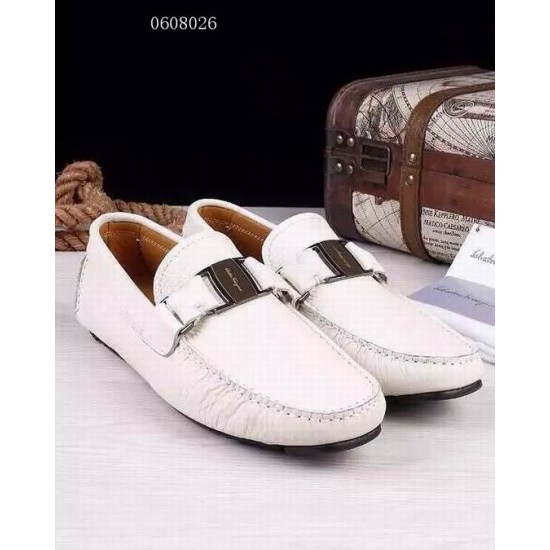 Ferragamo casual leather shoes in white color 141-SFM-T2440