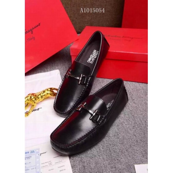 Ferragamo casual leather shoes in black color 133-SFM-T2457