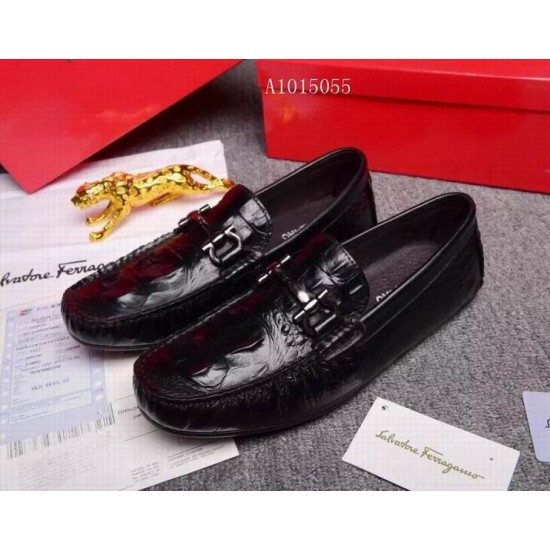 Ferragamo casual leather shoes in black 131-SFM-T2453
