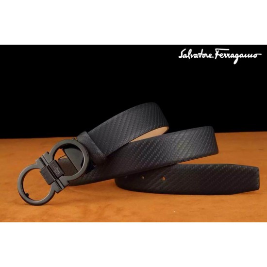 Ferragamo Special Edition Adjustable Leather Double Gancini Buckle Belt 015-SFM-T1267