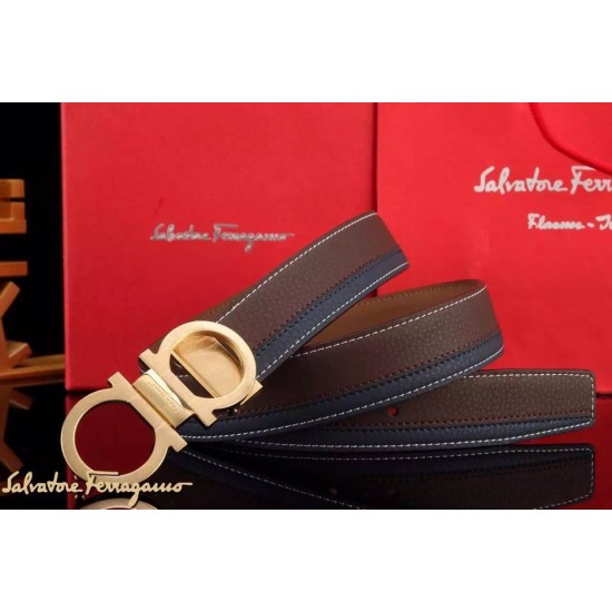 Ferragamo Special Edition Adjustable Leather Double Gancini Buckle Belt 017-SFM-T1265