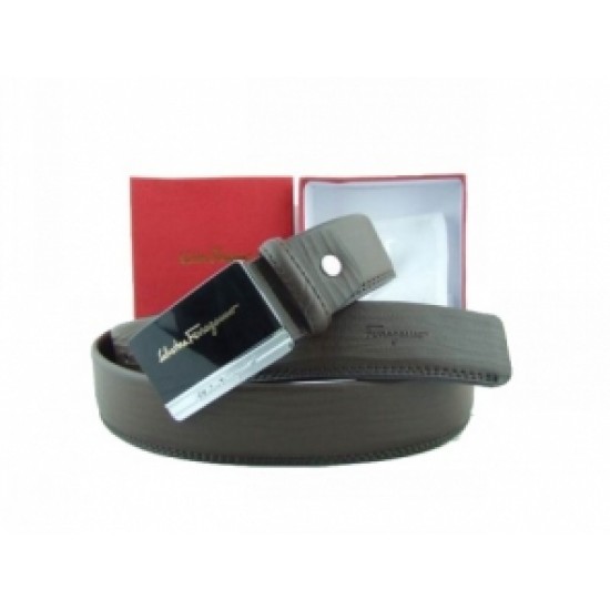 Ferragamo Brown Polished Calfskin Reversible Signature Plaque Belt Discount Outlet-SFM-T2847