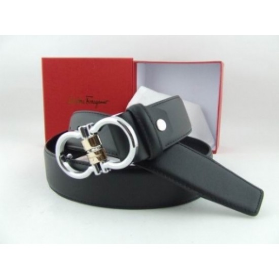 Ferragamo Vogue Reversible Belt Black Silver Gold Discount Online-SFM-T2770