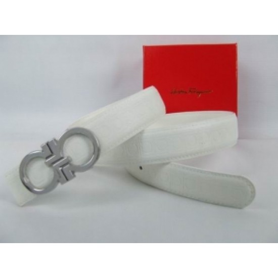 Ferragamo Belts Reversible Logo White Online-SFM-T2760