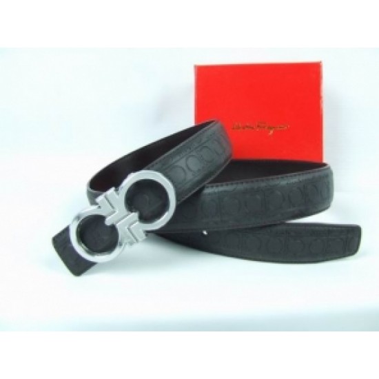 Discount Ferragamo Belts Reversible Logo White Black Online-SFM-T2837