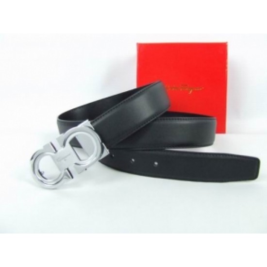 Discount Ferragamo Stylish Reversible Logo Belt Black-SFM-T2825