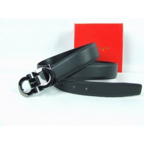 Ferragamo Classic Reversible Logo Belt Leather Black-SFM-T2747
