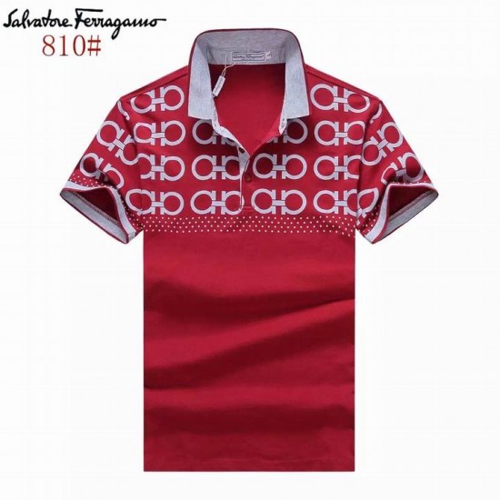 Ferragamo Short Polo T-shirt in red for sale-SFM-T1255