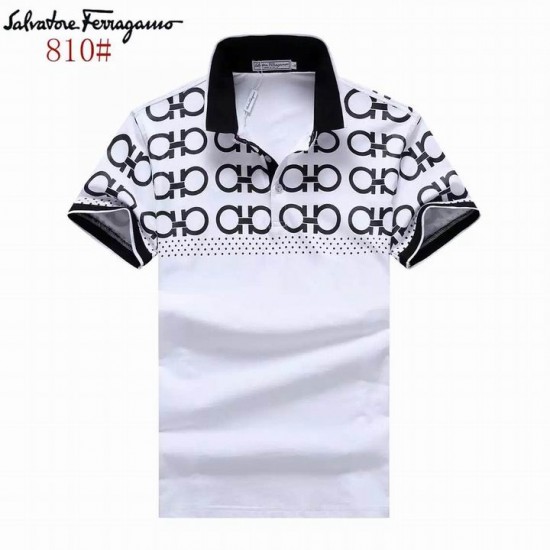Ferragamo Short Polo T-shirt in white Discount-SFM-T1252