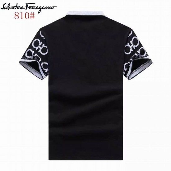 Ferragamo Short Polo T-shirt in black Online-SFM-T1258