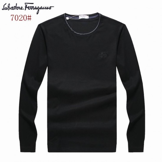 Ferragamo long round collar T in black 2021 new sale-SFM-T1264