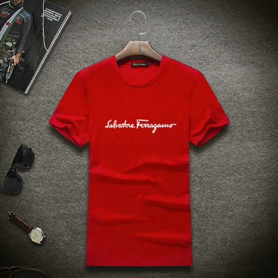 Ferragamo Short T-shirt in red Discount white letter-SFM-T1225