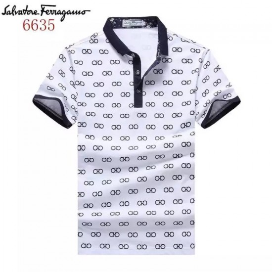 Ferragamo Short Polo T-shirt in white 2021 Online-SFM-T1253