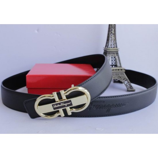 Ferragamo Adjustable Belt In Black Color-SFM-T2555