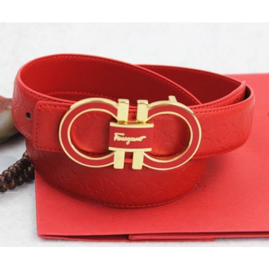 Ferragamo Adjustable Belt Red-SFM-T2602