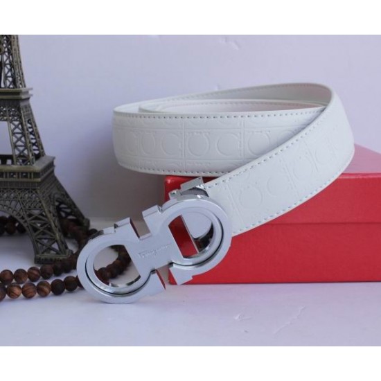 Ferragamo Adjustable Belt White-SFM-T2568