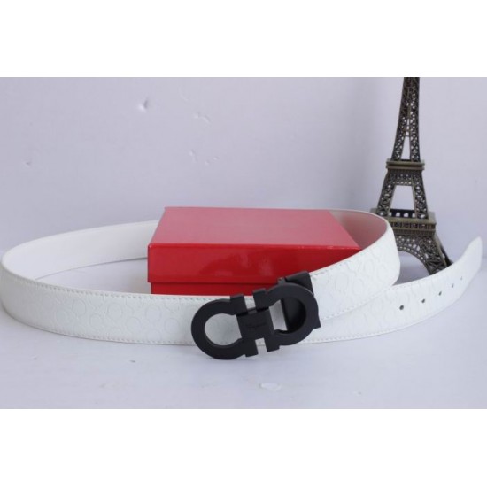 Ferragamo Adjustable Belt White-SFM-T2577