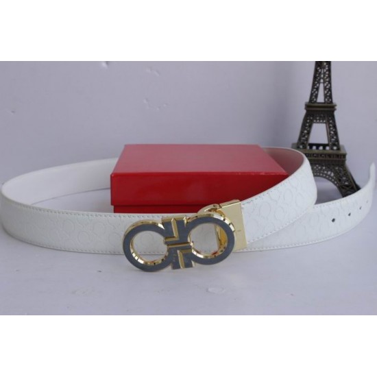 Ferragamo Adjustable Belt White-SFM-T2578