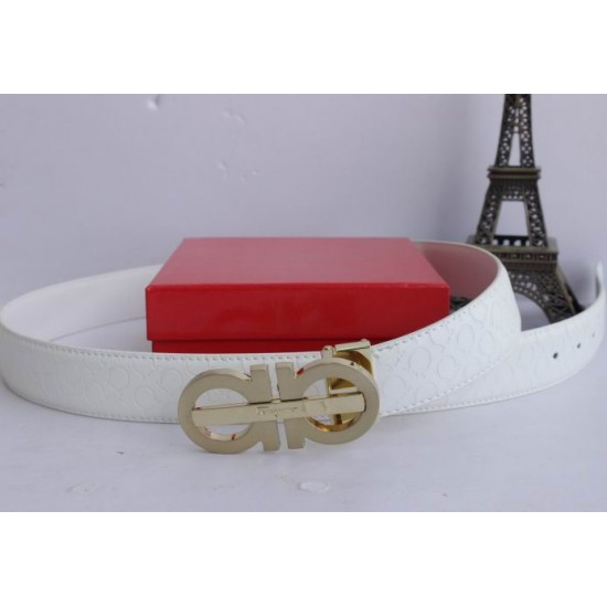 Ferragamo Adjustable Belt White-SFM-T2579