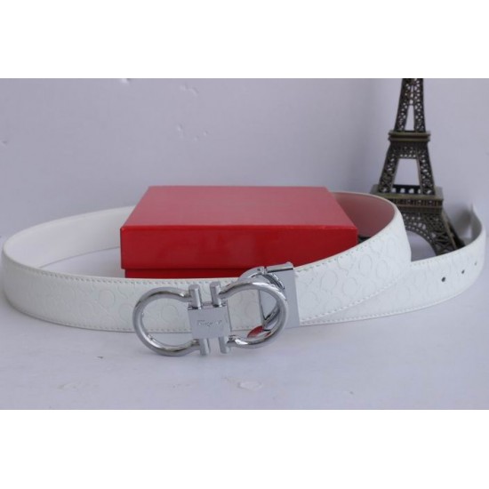 Ferragamo Adjustable Belt White-SFM-T2581