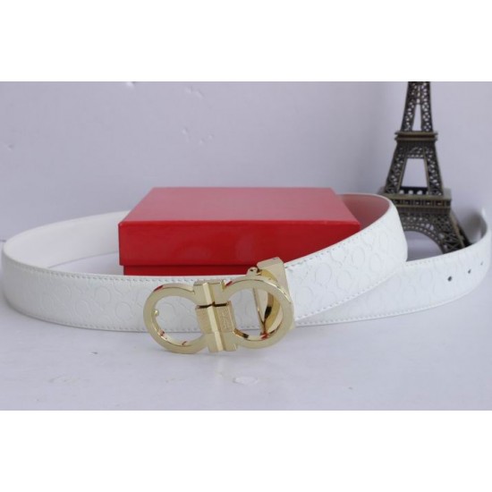 Ferragamo Adjustable Belt White-SFM-T2582