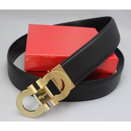 Ferragamo Adjustable Signature Belt Black-SFM-T2546