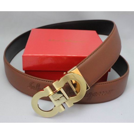 Ferragamo Adjustable Signature Belt Brown-SFM-T2544