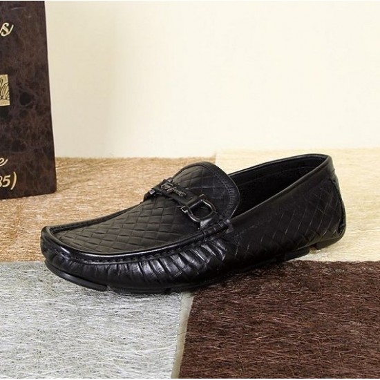 Ferragamo Double Gancio Bit Mocassin Shoes In Black Color-SFM-T1515