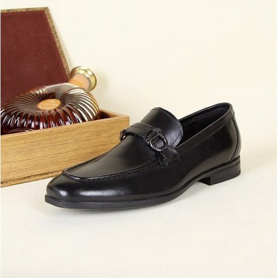 Ferragamo Gancio Bit Loafer Black Shoes-SFM-T1494