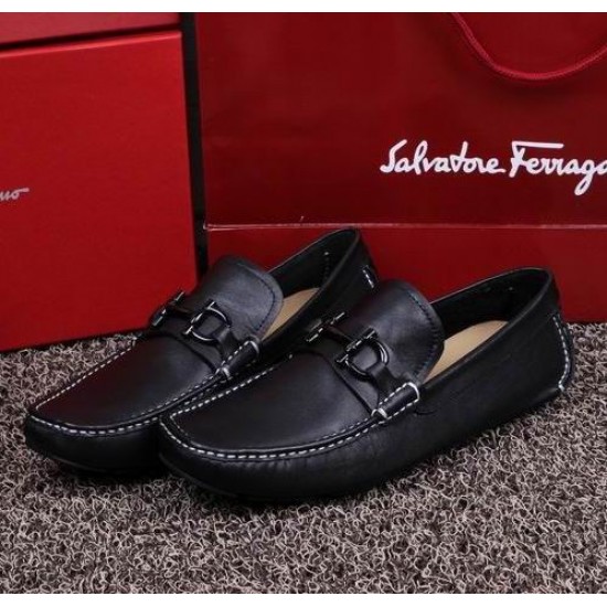Ferragamo Driver Shoes In Black color-SFM-T1481