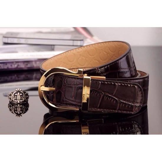 Ferragamo Gentle Monster leather belt with double gancini buckle GM018-SFM-T1733