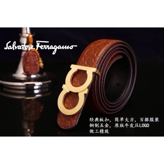 Ferragamo Gentle Monster leather belt with double gancini buckle GM022-SFM-T1729