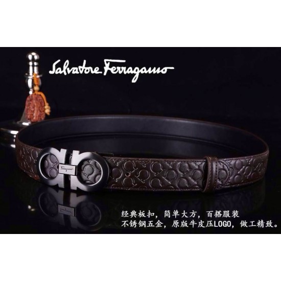 Ferragamo Gentle Monster leather belt with double gancini buckle GM026-SFM-T1725