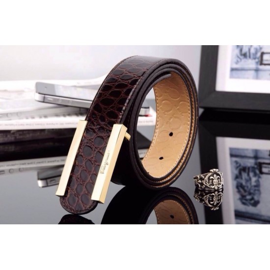 Ferragamo Gentle Monster leather belt with double gancini buckle GM033-SFM-T1718